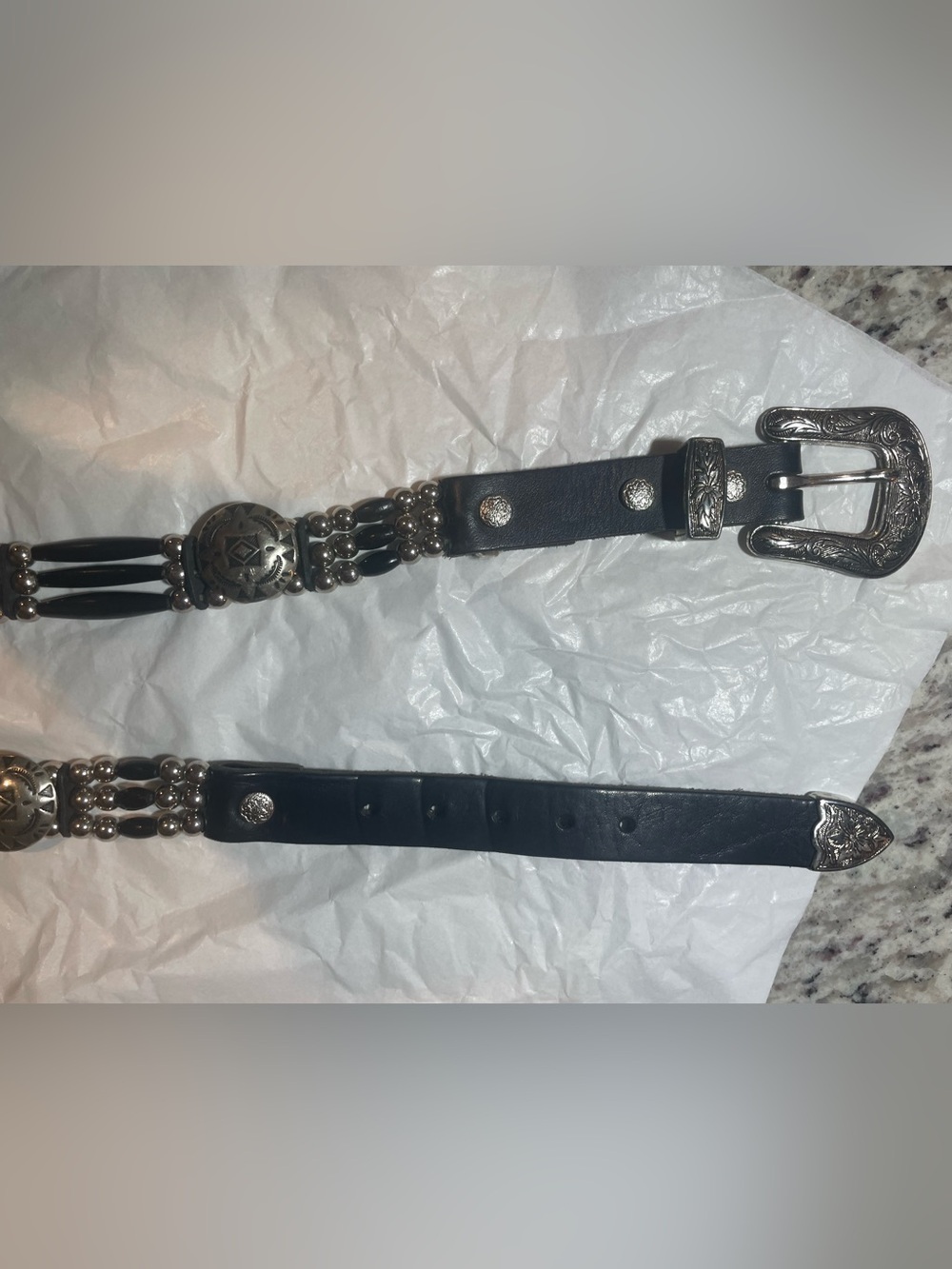 Vintage Native American Buffalo Bone Belt - Picture 2 of 4